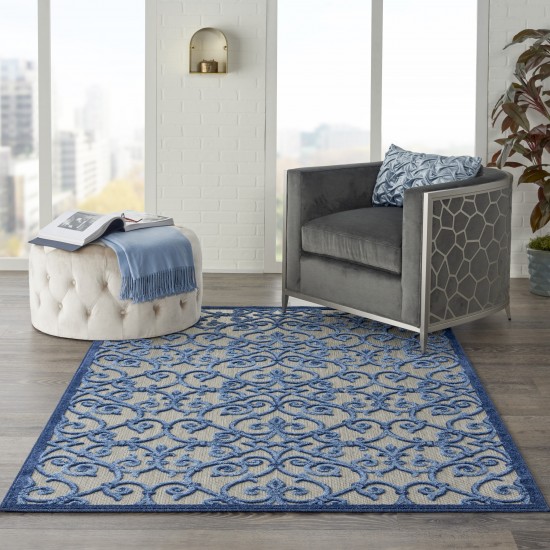 Nourison Aloha ALH21 Area Rug, Grey/Blue, 5'3" x 7'5"