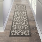 Nourison Aloha ALH21 Runner Rug, Grey/Charcoal, 2'3" x 10'