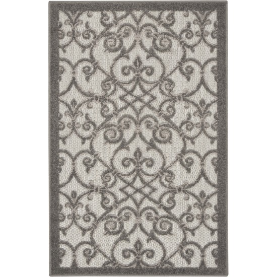 Nourison Aloha ALH21 Area Rug, Grey/Charcoal, 2'8" x 4'