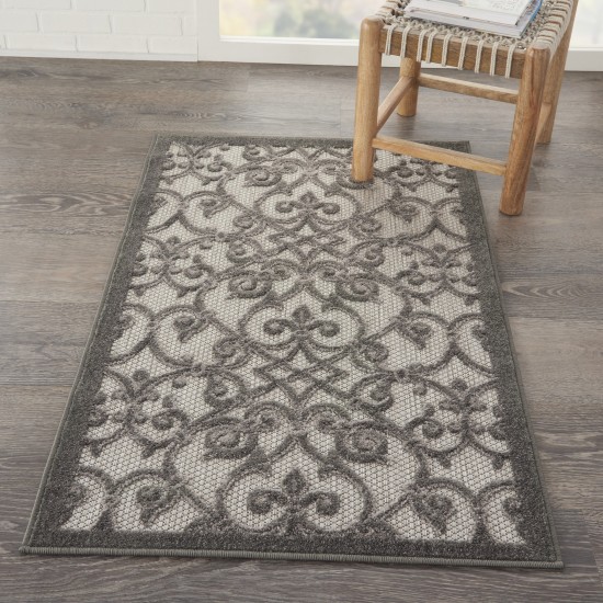 Nourison Aloha ALH21 Area Rug, Grey/Charcoal, 2'8" x 4'