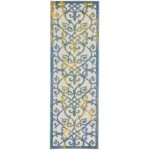 Nourison Aloha ALH21 Runner Rug, Ivory/Blue, 2' x 6'