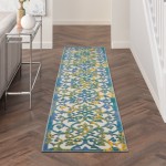 Nourison Aloha ALH21 Runner Rug, Ivory/Blue, 2'3" x 12'