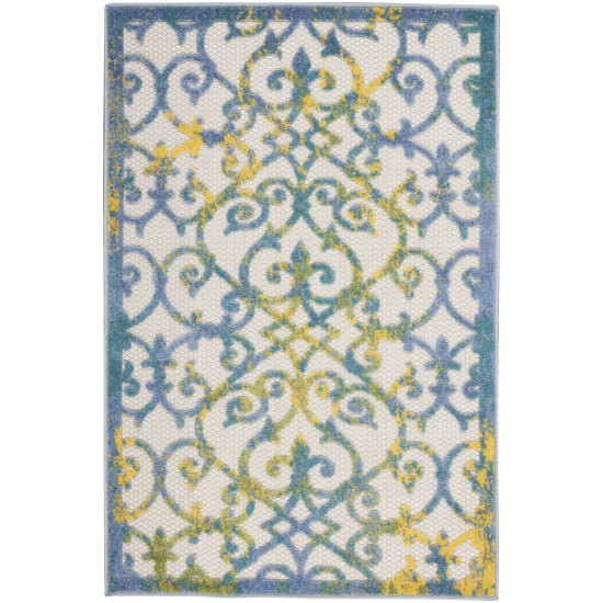 Nourison Aloha ALH21 Area Rug, Ivory/Blue, 2'8" x 4'