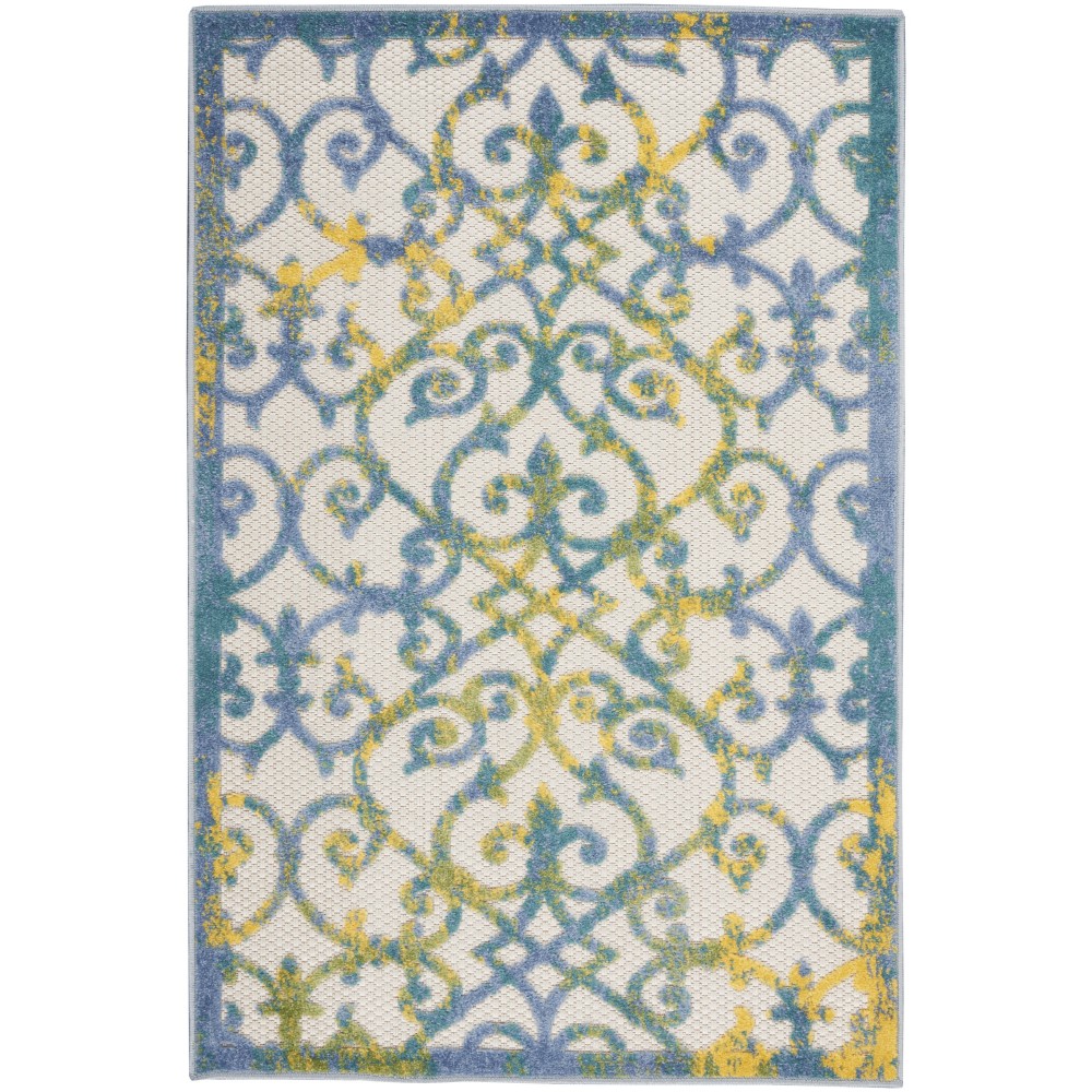 Nourison Aloha ALH21 Area Rug, Ivory/Blue, 2'8" x 4' Nourison Aloha ALH21 Area Rug, Ivory/Blue, 2'8" x 4'