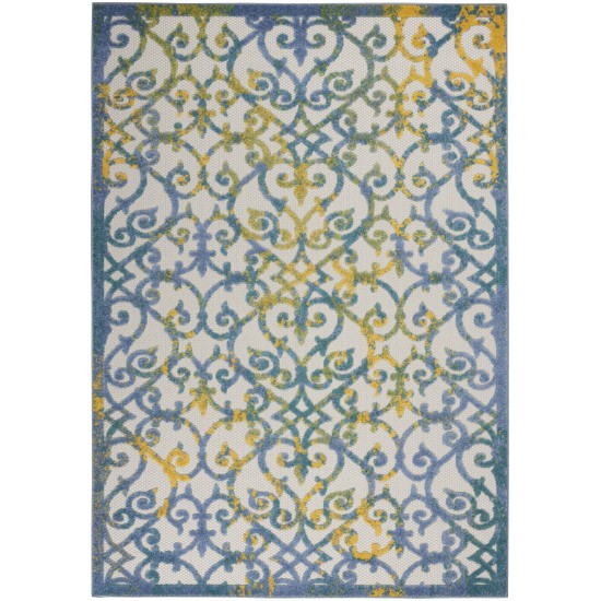 Nourison Aloha ALH21 Area Rug, Ivory/Blue, 6' x 9'