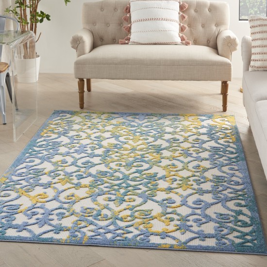 Nourison Aloha ALH21 Area Rug, Ivory/Blue, 6' x 9'