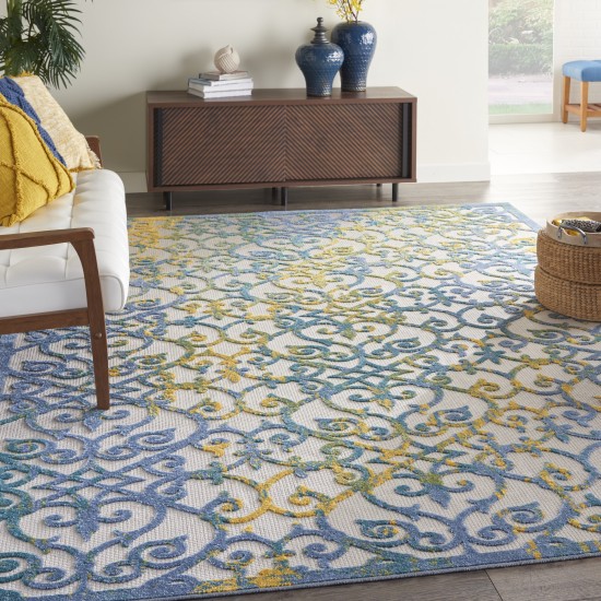 Nourison Aloha ALH21 Area Rug, Ivory/Blue, 7' x 10'