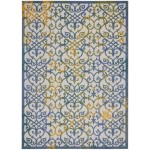 Nourison Aloha ALH21 Area Rug, Ivory/Blue, 7'10" x 10'6"