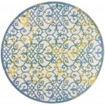 Nourison Aloha ALH21 Area Rug, Ivory/Blue, 7'10" x Round