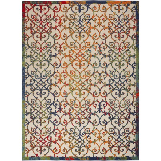 Nourison Aloha ALH21 Indoor/Outdoor Area Rug, Multicolor, 10' x 14'