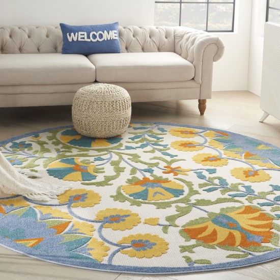 Nourison Aloha ALH22 Area Rug, Multicolor, 7'10" x Round