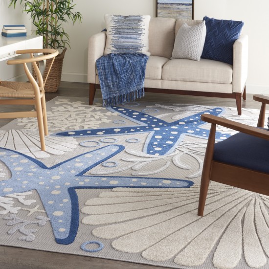 Nourison Aloha ALH24 Area Rug, Blue/Grey, 12' x 15'