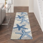 Nourison Aloha ALH24 Runner Rug, Blue/Grey, 2'3" x 10'