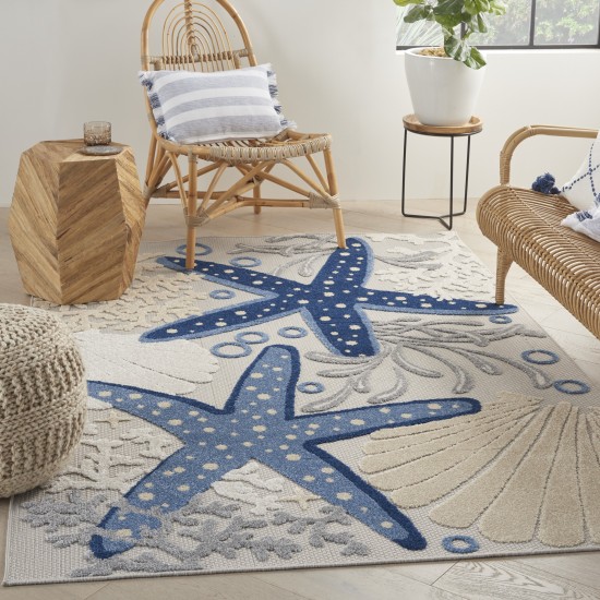 Nourison Aloha ALH24 Area Rug, Blue/Grey, 5'3" x 7'5"