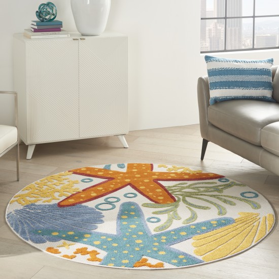 Nourison Aloha ALH24 Area Rug, Multicolor, 4' x Round