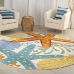 Nourison Aloha ALH24 Area Rug, Multicolor, 7'10" x Round