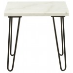 ACME Telestis End Table, White Marble & Black