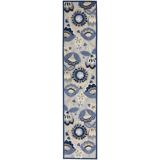 Nourison Aloha ALH25 Runner Rug, Blue/Grey, 2'3" x 10'