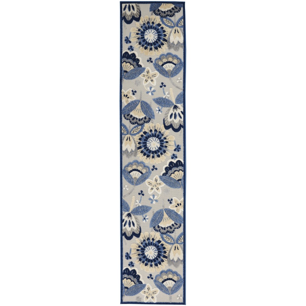 Nourison Aloha ALH25 Runner Rug, Blue/Grey, 2'3" x 10'