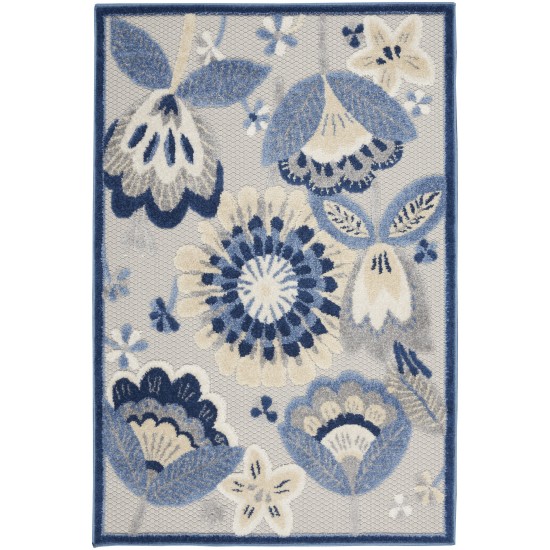 Nourison Aloha ALH25 Area Rug, Blue/Grey, 2'8" x 4'