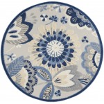 Nourison Aloha ALH25 Area Rug, Blue/Grey, 4' x Round