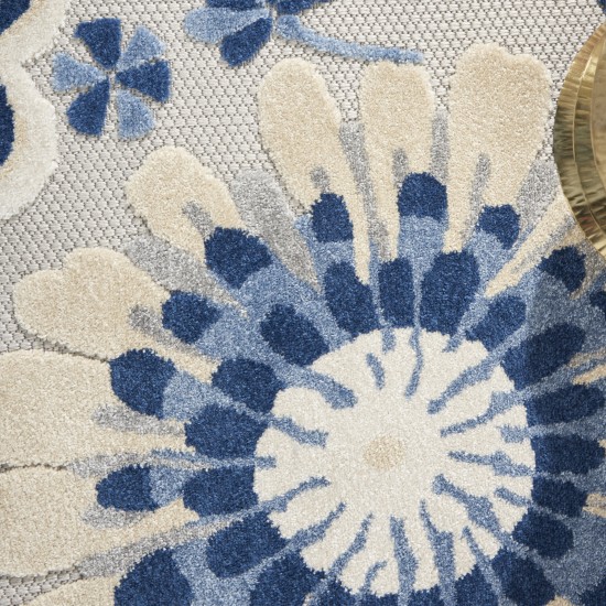 Nourison Aloha ALH25 Area Rug, Blue/Grey, 4' x Round