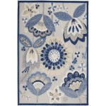 Nourison Aloha ALH25 Area Rug, Blue/Grey, 6' x 9'