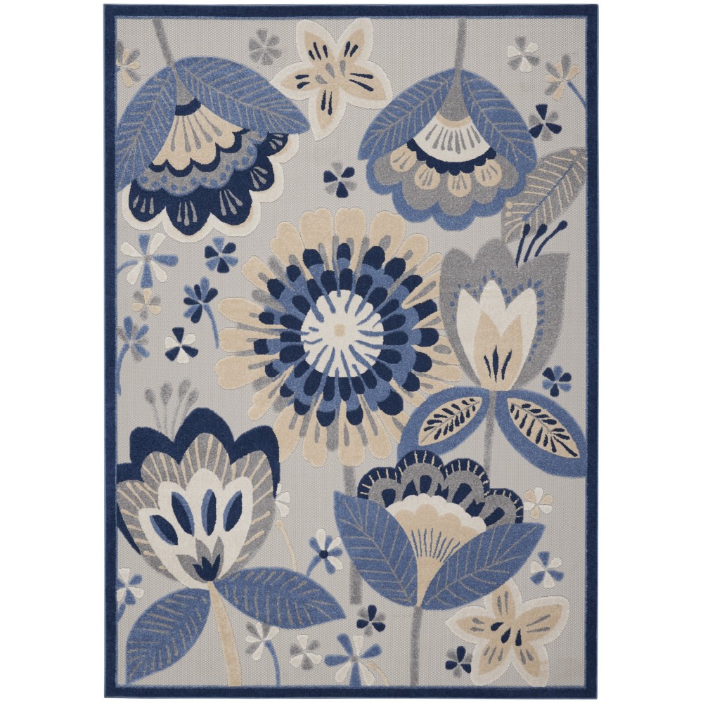 Nourison Aloha ALH25 Area Rug, Blue/Grey, 9'6" x 13'