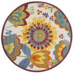 Nourison Aloha ALH25 Area Rug, Multicolor, 4' x Round