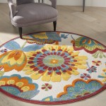 Nourison Aloha ALH25 Area Rug, Multicolor, 4' x Round