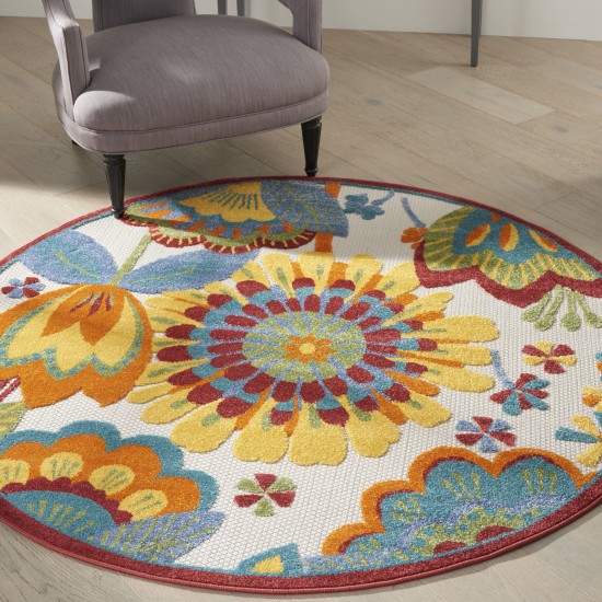 Nourison Aloha ALH25 Area Rug, Multicolor, 5'3" x Round