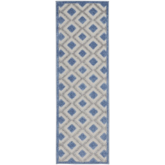 Nourison Aloha ALH26 Runner Rug, Blue/Grey, 2' x 6'