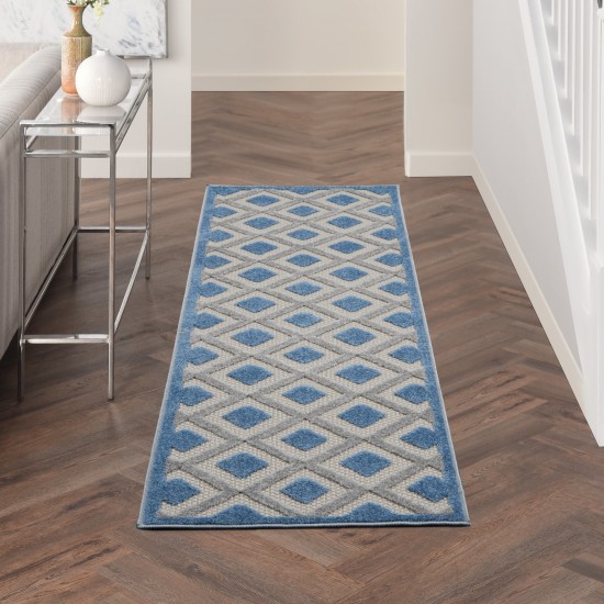 Nourison Aloha ALH26 Runner Rug, Blue/Grey, 2' x 6'