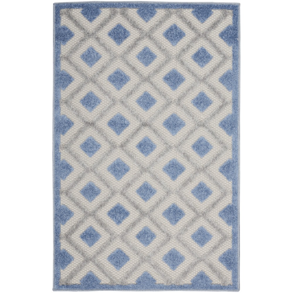 Nourison Aloha ALH26 Area Rug, Blue/Grey, 2'8" x 4'