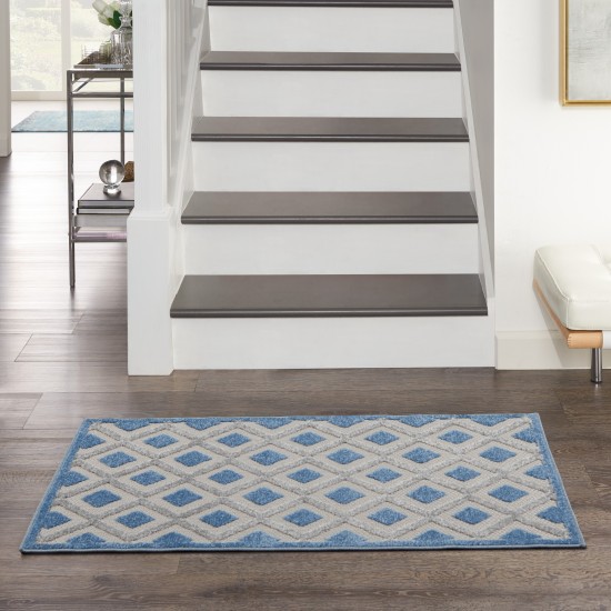 Nourison Aloha ALH26 Area Rug, Blue/Grey, 2'8" x 4'