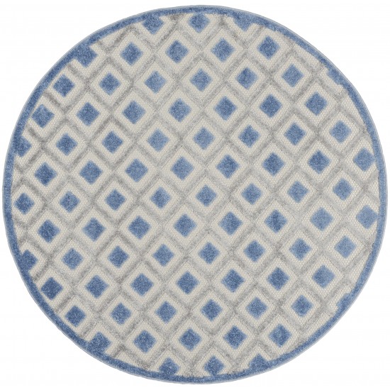 Nourison Aloha ALH26 Area Rug, Blue/Grey, 4' x Round