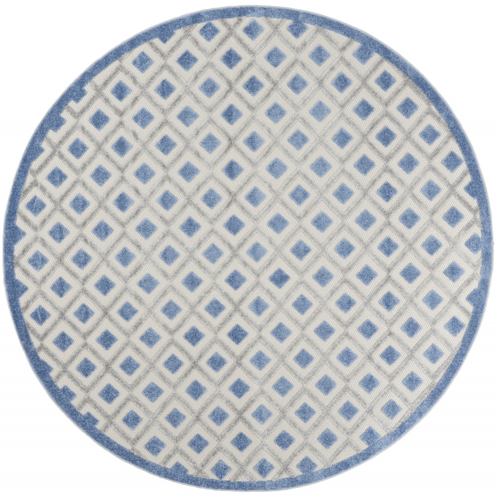 Nourison Aloha ALH26 Area Rug, Blue/Grey, 7'10" x Round