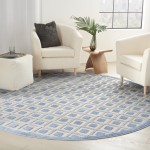 Nourison Aloha ALH26 Area Rug, Blue/Grey, 7'10" x Round