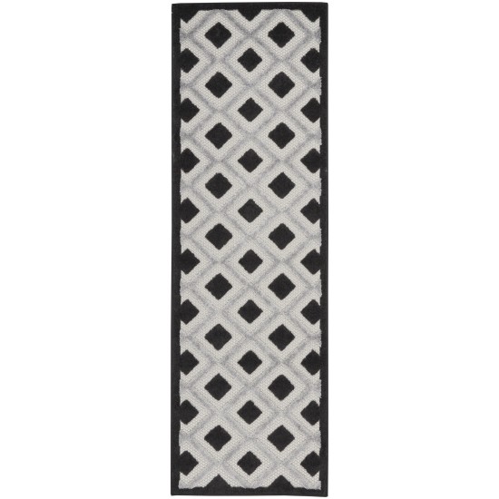 Nourison Aloha ALH26 Runner Rug, Black/White, 2' x 6'