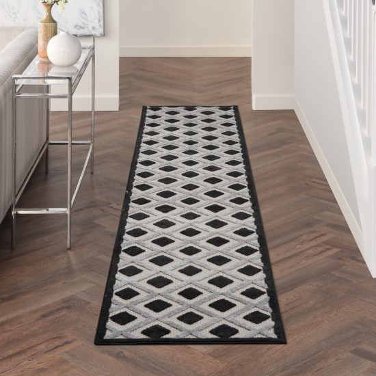 Nourison Aloha ALH26 Runner Rug, Black/White, 2'3" x 10'