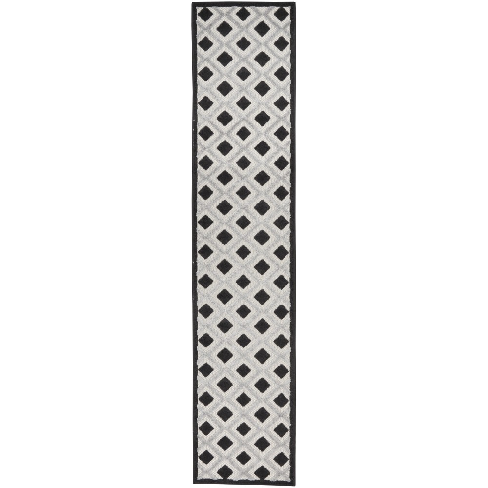 Nourison Aloha ALH26 Runner Rug, Black/White, 2'3" x 12'