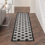 Nourison Aloha ALH26 Runner Rug, Black/White, 2'3" x 12'