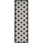 Nourison Aloha ALH26 Runner Rug, Black/White, 2'3" x 8'