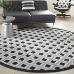 Nourison Aloha ALH26 Area Rug, Black/White, 7'10" x Round