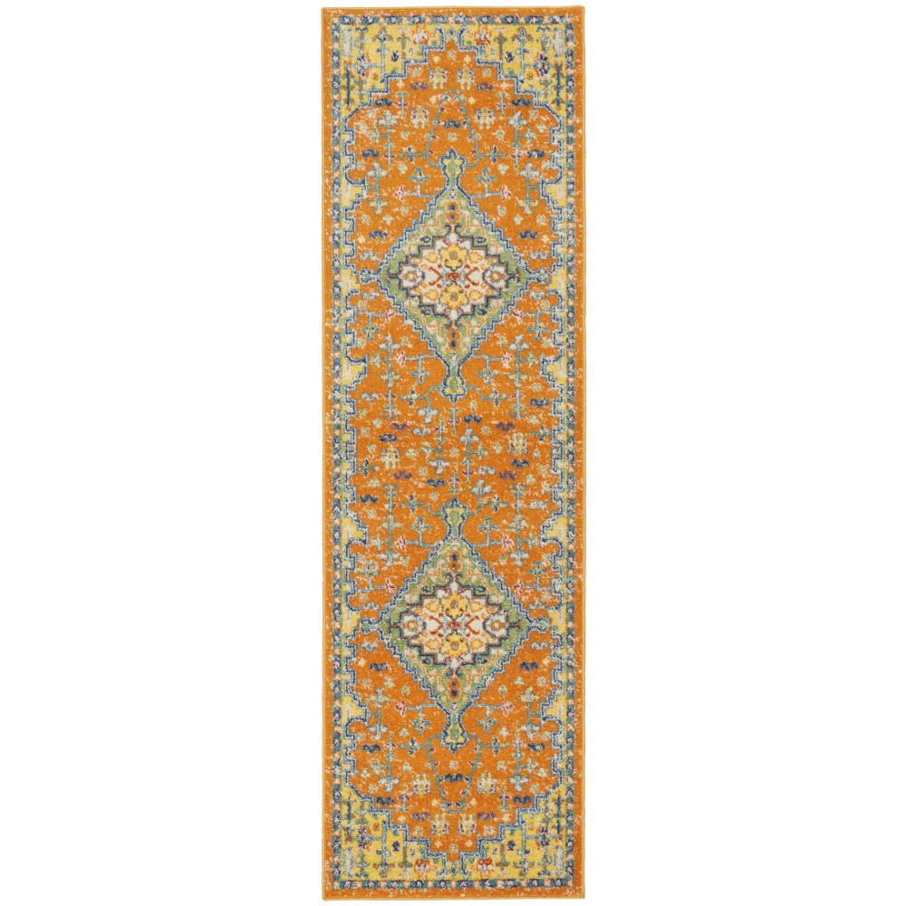 Nourison Allur ALR01 Runner Rug, Orange/Multicolor, 2'3" x 7'6"