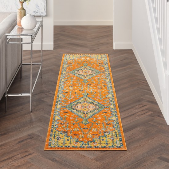 Nourison Allur ALR01 Runner Rug, Orange/Multicolor, 2'3" x 7'6"