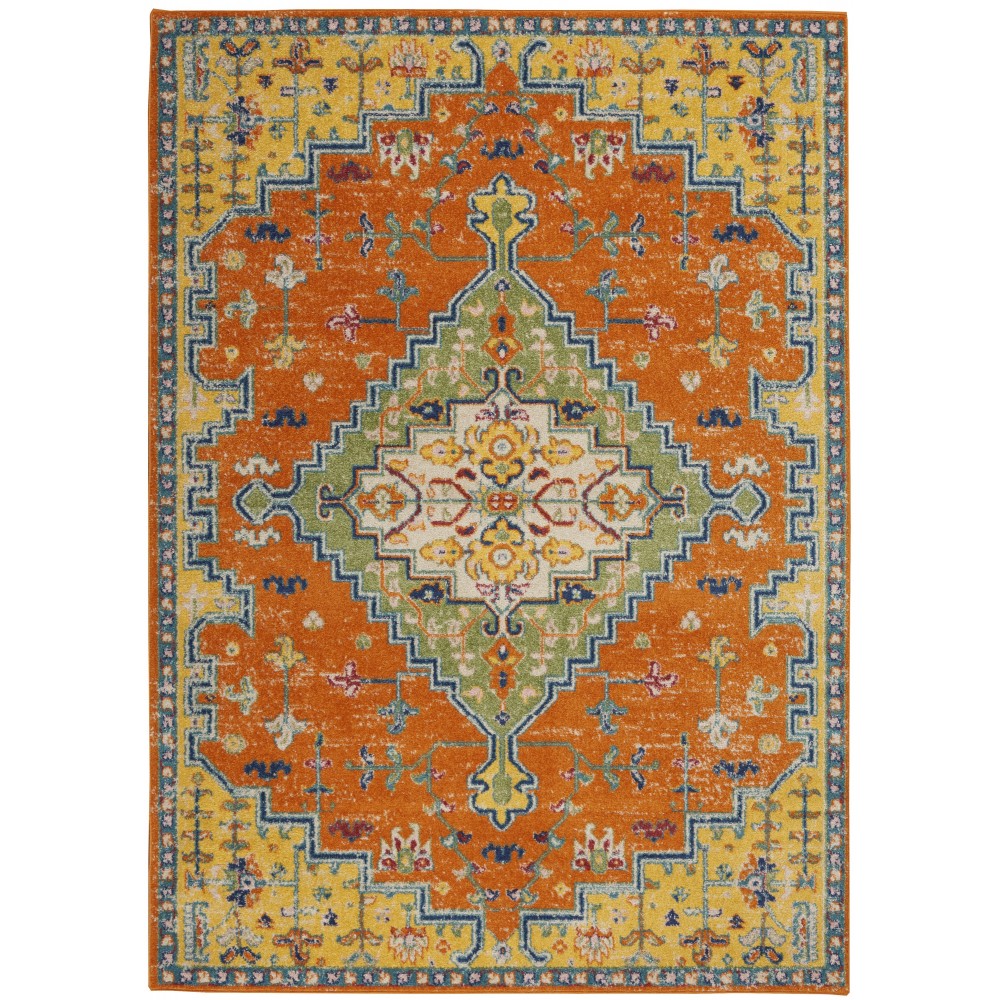 Nourison Allur ALR01 Area Rug, Orange/Multicolor, 4' x 6'