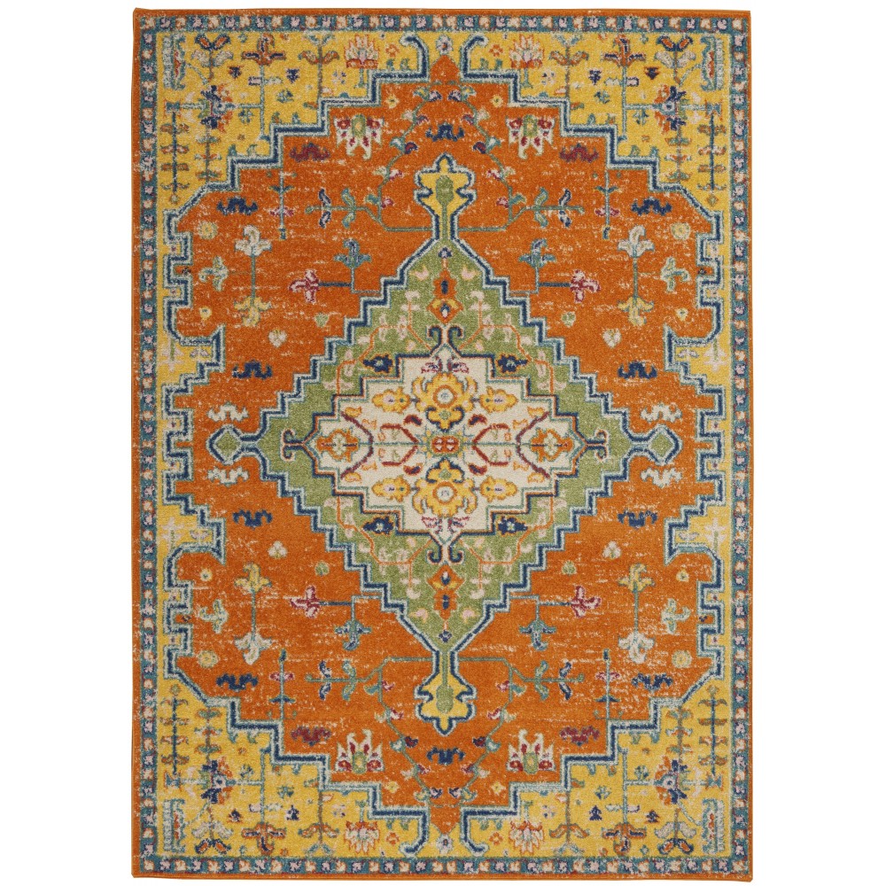 Nourison Allur ALR01 Area Rug, Orange/Multicolor, 5'3" x 7'3" Nourison Allur ALR01 Area Rug, Orange/Multicolor, 5'3" x 7'3"