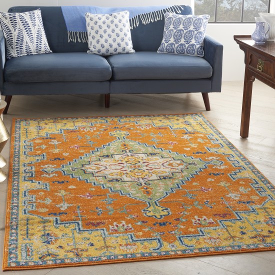 Nourison Allur ALR01 Area Rug, Orange/Multicolor, 5'3" x 7'3"