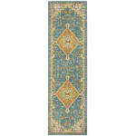 Nourison Allur ALR01 Runner Rug, Turquoise/Ivory, 2'3" x 7'6"